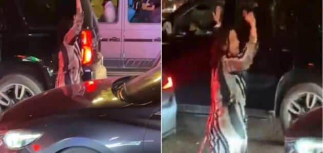 مصرية ترقص في الشارع في الرياض تعيق حركة المرور