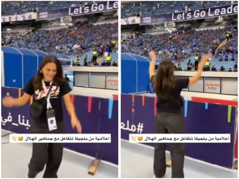 شاهد إعلامية بلجيكية تتفاعل مع أهازيج مشجعي نادي الهلال