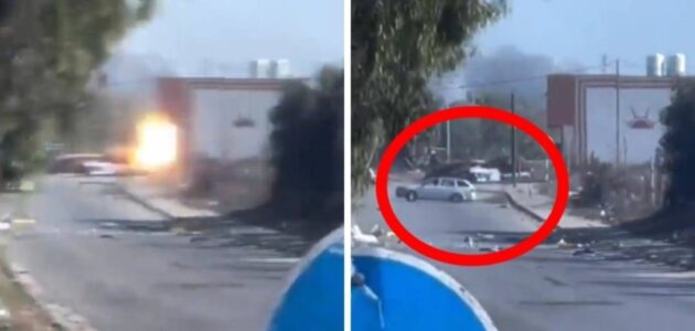 فيديو دبابة إسرائيلية تقصف سيارة فلسطينية في غزة