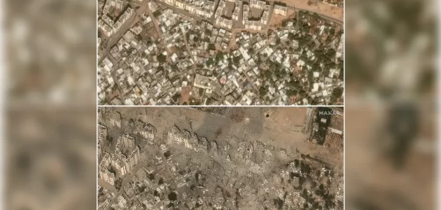 شاهد غزة في صور الأقمار الاصطناعية قبل وبعد القصف الإسرائيلي