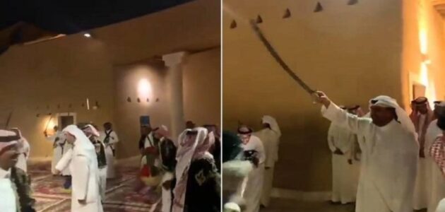 شاهد وزير الدفاع الكويتي الشيخ أحمد فهد الأحمد الصباح يؤدي العرضة في الدرعية