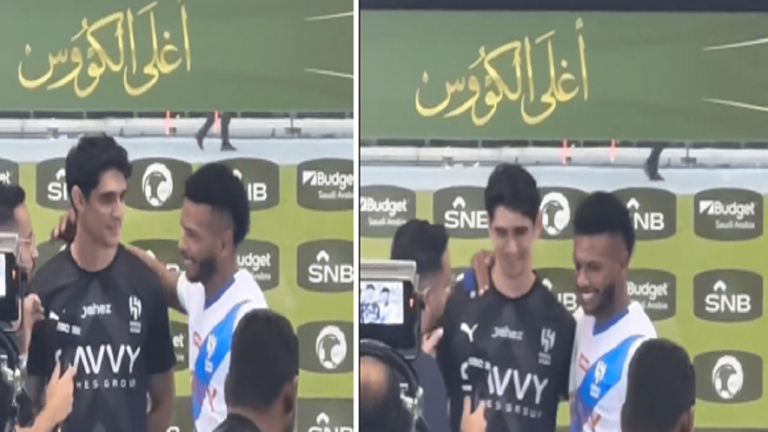 فيديو.. لاعب الهلال البليهي يقتحم لقاءً تلفزيونيًا لزميله ياسين بونو ويثير ضحك الحاضرين