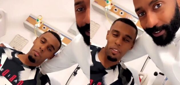 وليد عبدالله يزور حسين شيعان بعد إصابته بسرطان الدم