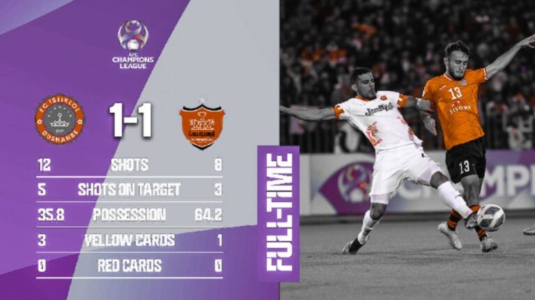 استقلال دوشنبه ضد برسبوليس أنتها بالتعادل 1-1 إليك ملخص المباراة