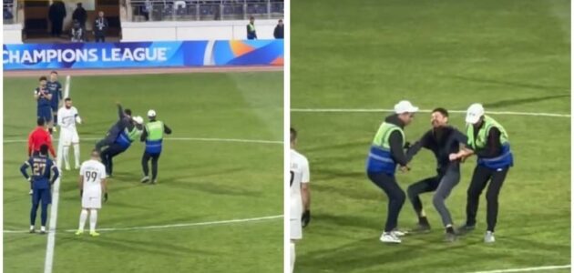 الأمن منعه في اللحظة الأخيرة.. شاهد مشجع أوزبكي يقتحم الملعب من أجل التصوير مع بنزيما