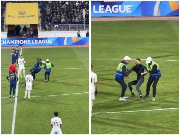 الأمن منعه في اللحظة الأخيرة.. شاهد مشجع أوزبكي يقتحم الملعب من أجل التصوير مع بنزيما