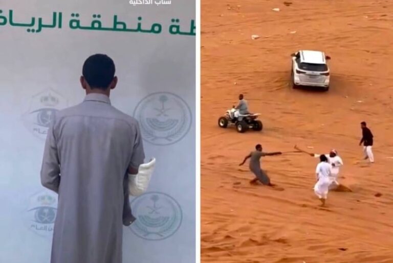 القبض على شخص حاول الاعتداء على آخرين بسلاح أبيض أثناء التطعيس في منطقة صحراوية بالمزاحمية