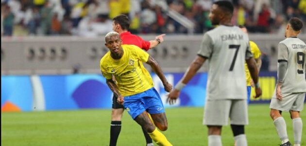 النصر يضرب شباك الدحيل القطري في ملعب استاد خليفة الدولي