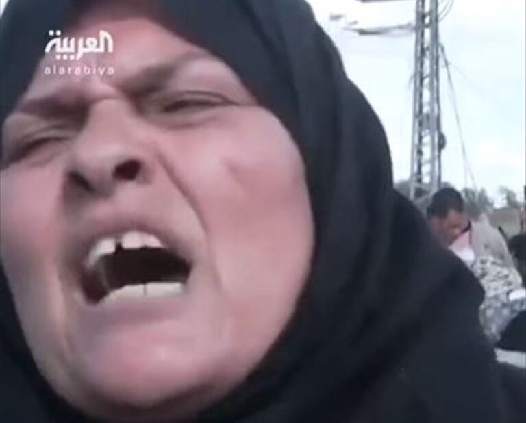 انهيار وبكاء سيدة فلسطينية خلال نزوحها من شمال غزة إلى الجنوب
