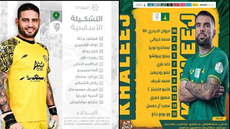 تشكيل الخليج ضد الطائى لمواجهة الجولة الـ13 من دوري روشن السعودي مساء اليوم الخميس 9 نوفمبر