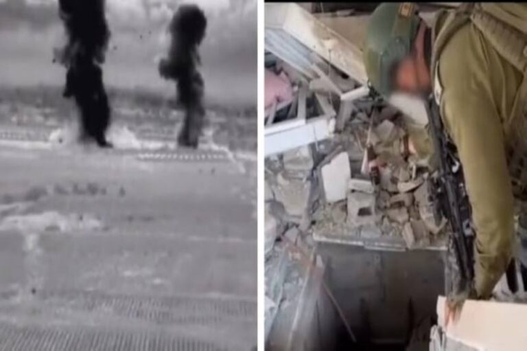 جيش الإحتلال يعثر على نفق تابع لحماس ويعرض مشاهد لتفجيره
