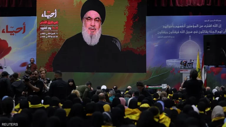 حسن نصر الله يوجه رسالة مساومة للولايات المتحدة ويطالبها بوقف الحرب على غزة