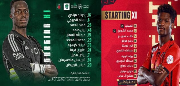 رياض محرز وفراس البريكان في قائمة صفوف الأهلي الأساسية: تشكيلات الفِرَق: الأهلي السعودي – نادى الرياض الجولة الـ12 دوري روشن السعودي