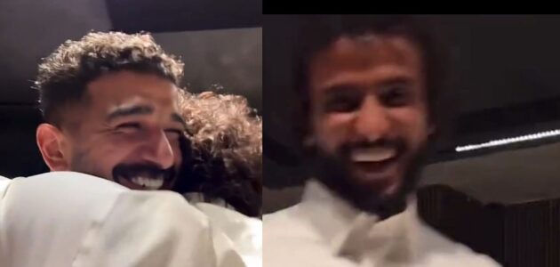 شاهد ردة فعل المعيوف لحظة لقائه بـ ياسر الشهراني