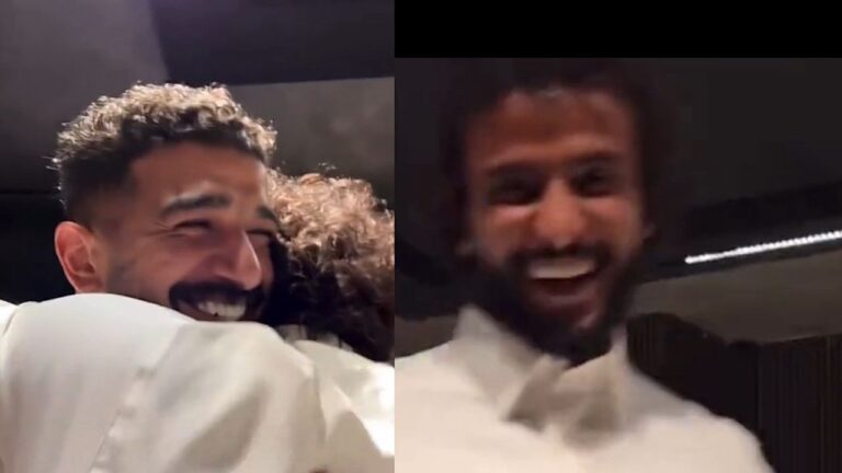 شاهد ردة فعل المعيوف لحظة لقائه بـ ياسر الشهراني