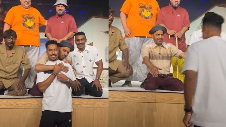 شاهد ردة فعل طارق العلي بعد مشاهدة الدوسري بين الحضور في مسرحية ممية ولدي