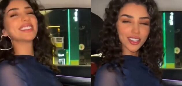 شاهد ردة فعل مشهورة سناب شات صوص بعدما دفع لها شخص حساب بنزين السيارة