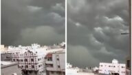 شاهد سحابة عملاقة تغطي سماء جدة