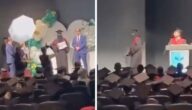 شاهد شاب يثير التفاعل بردة فعله لحظة حصول والدته على شهادة الدكتوراه