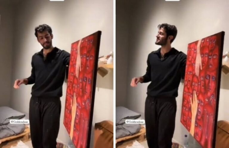 شاهد شاب يوثق ردة فعل والده بعدما عرض عليه لوحة رسمها