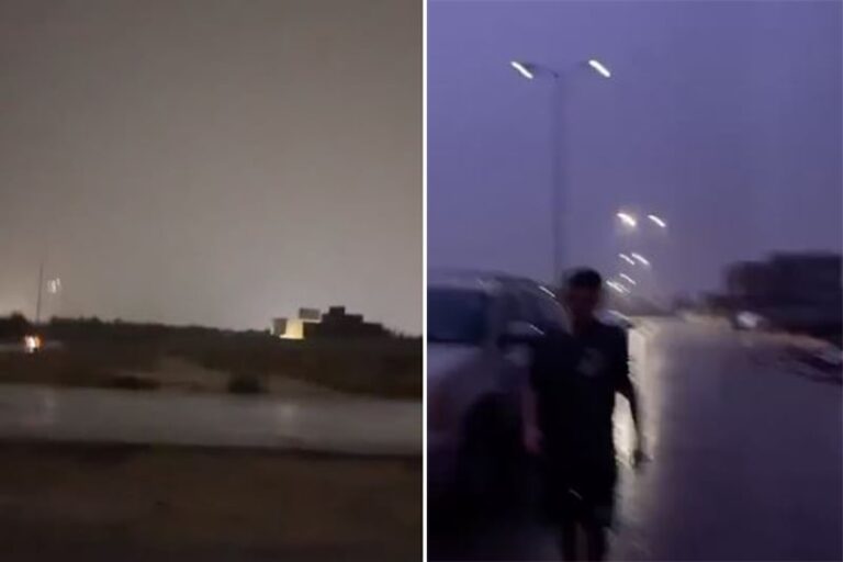 شاهد شاب يوثق لحظة ضرب صاعقة أثناء تصويره في الإحساء