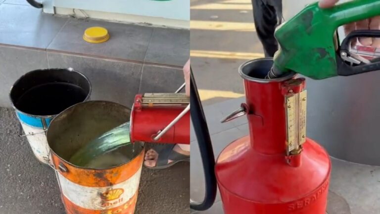 شاهد شخص يحسم الجدل حول تعبئة البنزين بطقة أو طقتين