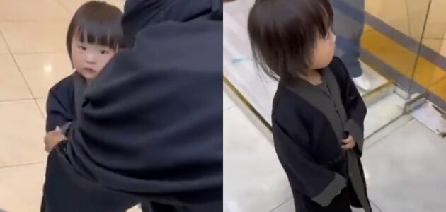 شاهد طفلة صينية تخطف الأنظار في مول بالرياض