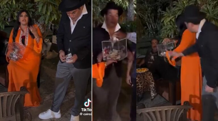 شاهد فنان مصري شهير يثير الجدل أثناء تبرعه لـ غزة