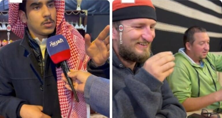 شاهد مواطن يستضيف رحالين من ‎روسيا بعدما داهمتهما الأمطار قرب رفحاء
