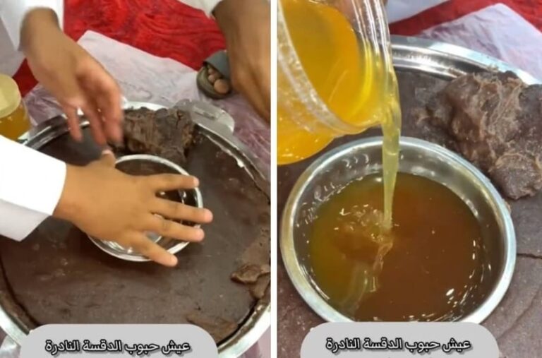 شاهد مواطنون يتناولون خبز الدقسة النادر في العرضيات