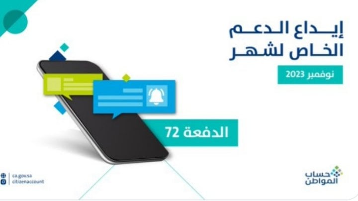 عاجل.. حساب المواطن يعلن بدء إيداع الدعم المخصص لشهر نوفمبر 2023م