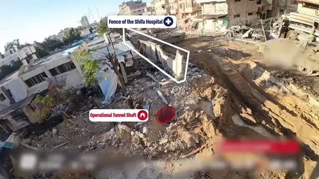 فيديو.. جيش الاحتلال يعثر على نفق لحركة حماس تحت مستشفى الشفاء