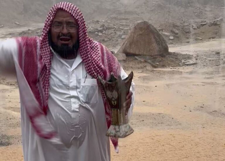 فيديو متداول لمواطن يعبر عن فرحته بالعاصفة المطرية.. ويبخر السحاب !