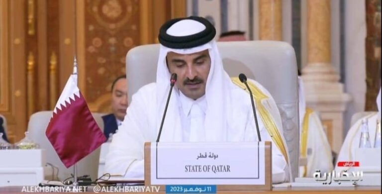 كلمة أمير قطر في القمة العربية الإسلامية بالرياض