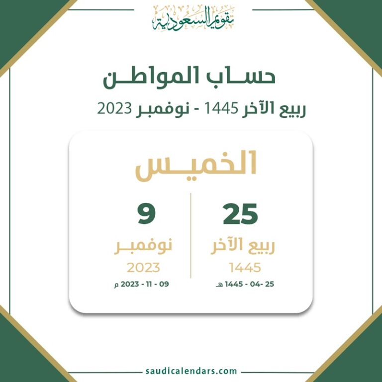 متى موعد صرف حساب المواطن 1445 لشهر نوفمبر “دفعة 72” و شروط الحصول على دعم حساب المواطن