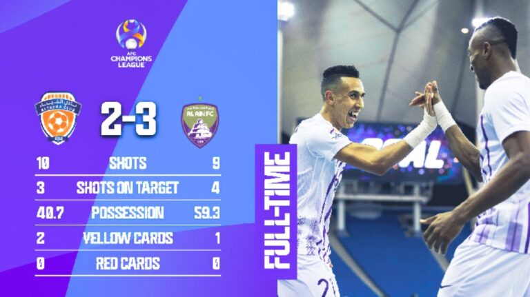 ملخص مباراة الفيحاء والعين بنتيجة 3-2 .. خسارة الفيحاء