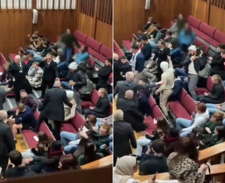 هددها بتنفيذ عملية مشابهة لـ طوفان الأقصى.. شاهد طالب مسلم في إيرلندا يتشاجر مع طالبة يهودية ويصرخ الله أكبر
