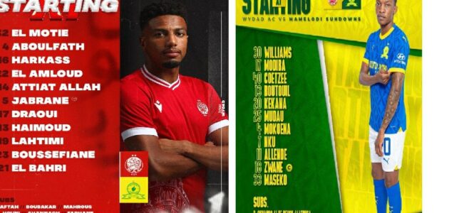 يحيى عطيه الله أساسياً في صفوف الوداد البيضاوي: تشكيلات الفِرَق: نادى الوداد الرياضى – صن داونز في نهائي بطولة الدوري الإفريقي ( حكم مباراة الوداد الرياضي – صن داونز )