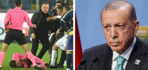 أردوغان يعلق على ضرب حكم تركي ولكمه في وجهه.. وقرار هام من اتحاد الكرة