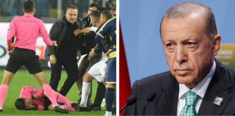أردوغان يعلق على ضرب حكم تركي ولكمه في وجهه.. وقرار هام من اتحاد الكرة