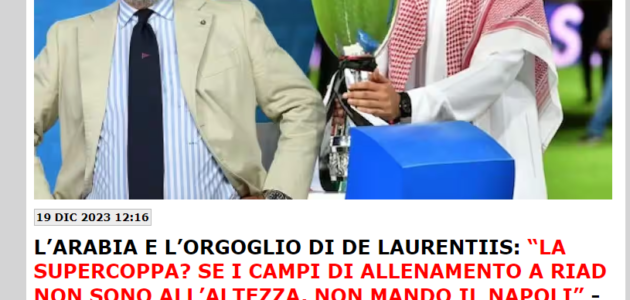 رئيس نابولي يُهدد بالانسحاب من كأس السوبر في السعودية.. ما القصة؟