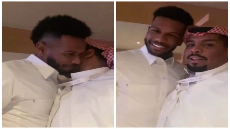 شاهد البليهي مع أحد معجبيه خلال حضوره حفل رابح صقر