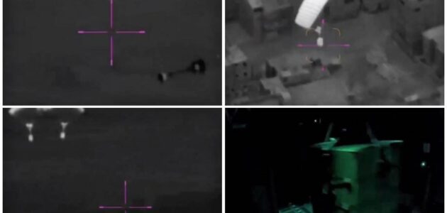 شاهد جيش الإحتلال الإسرائيلي يسقط أطنان من معدات قواته في الجو في خان يونس