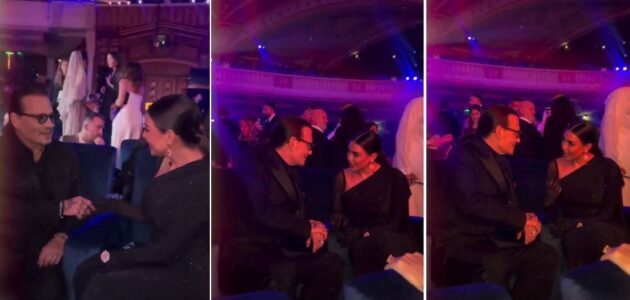 شاهد حديث عفوي بين ياسمين صبري وجوني ديب في مهرجان البحر الأحمر بجدة