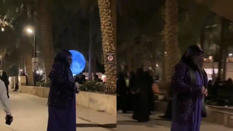 شاهد رجل يثير الجدل بارتدائه النقاب وملابس غريبة