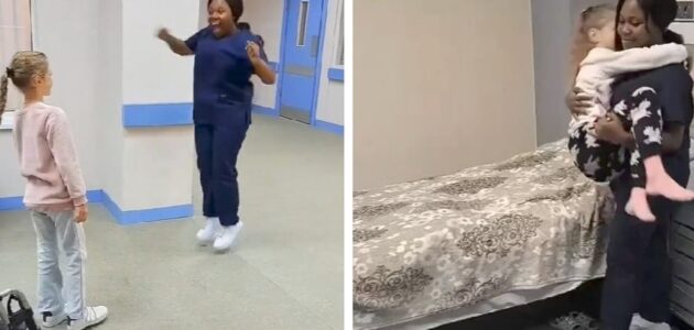 شاهد ردة فعل ممرضة على تعافي طفلة صغيرة من رحلة علاج طويلة