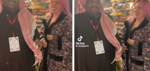 شاهد شلقم يرقص مع سياح أجانب في سوق الزل بالرياض