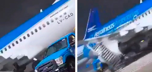 شاهد عاصفة قوية تحرك الطائرات من مكانها في مطار بالأرجنتين