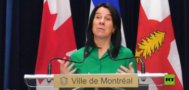 شاهد عمدة مونتريال الكندية تتعرض لأزمة صحية طارئة وتسقط على الأرض أثناء مؤتمر صحفي