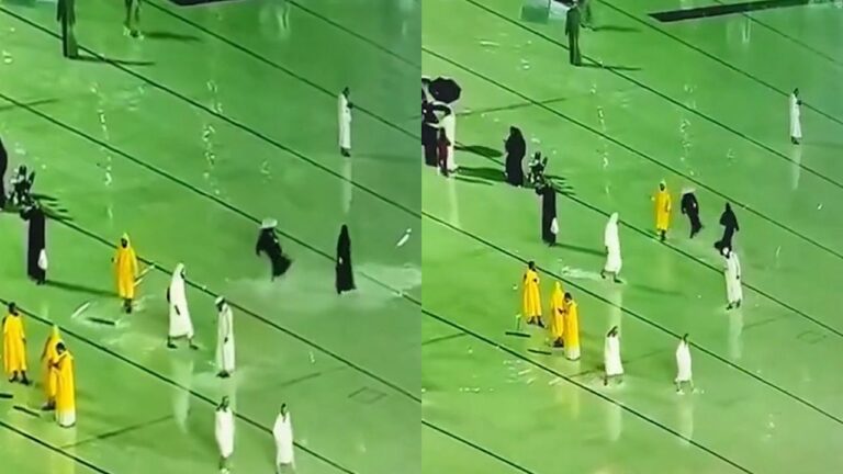 شاهد فتاة توثق لقطة لطيفة أثناء مشاهدتها للحرم